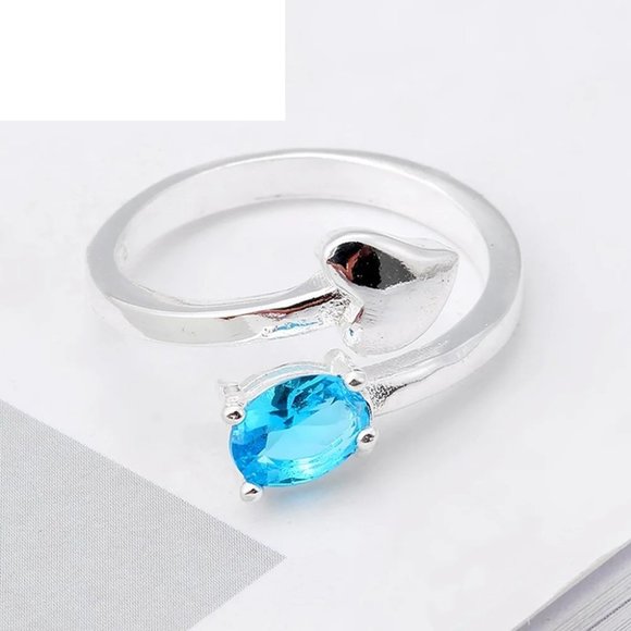 ❤️ NEW 💎 Heart 925 Sterling Silver Ring Adjustable Simple Minimalist Gift - Picture 2 of 5